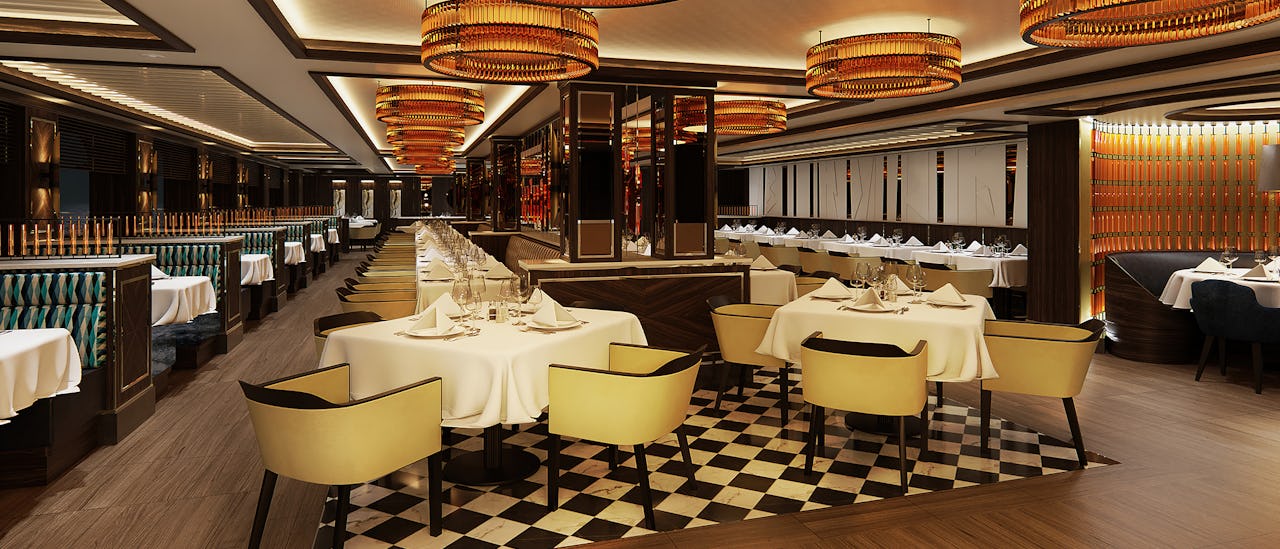 Crown Grill med moderne, elegant design og køkken i teaterstil